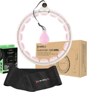 HMS ZESTAW HULA HOP HHW06 PINK Z PIŁKĄ GRAWITACYJNĄ I LICZNIKIEM HMS + PAS BR163 BLACK PLUS SIZE 1