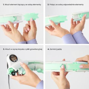 HMS ZESTAW HULA HOP HHW06 GREEN Z PIŁKĄ GRAWITACYJNĄ I LICZNIKIEM HMS + PAS BR163 BLACK PLUS SIZE 10