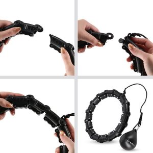 HMS ZESTAW HULA HOP HHW02 BLACK Z WYPUSTKAMI I OBCIĄŻNIKIEM HMS + PAS BR163 BLACK PLUS SIZE 6