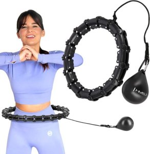 HMS ZESTAW HULA HOP HHW02 BLACK Z WYPUSTKAMI I OBCIĄŻNIKIEM HMS + PAS BR163 BLACK PLUS SIZE 8