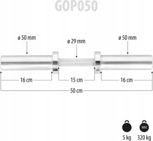 HMS GOP050 (+ZACISKI) GRYF KRÓTKI OLIMPIJSKI 5KG 50CM HMS 4