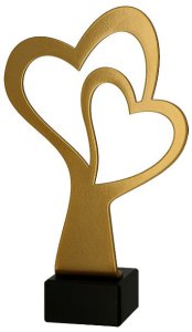 Victoria Sport Trofeum metalowe z marmurową podstawą - Serce 1