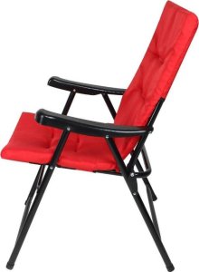 Saska Garden KRZESŁO OGRODOWE SKŁADANE 59X66X45/90CM Z PODUSZKĄ CZERWONE 2