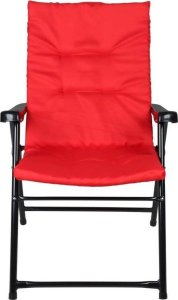 Saska Garden KRZESŁO OGRODOWE SKŁADANE 59X66X45/90CM Z PODUSZKĄ CZERWONE 7