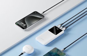 Vention Powerbank, , FHKW0, 10000mAh, Micro-USB, USB-C, 2xUSB-A, 22.5W (white) 4