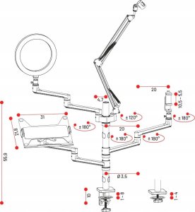Podstawka Diablo Chairs Uchwyt do streamowania czarny X-Stream 14