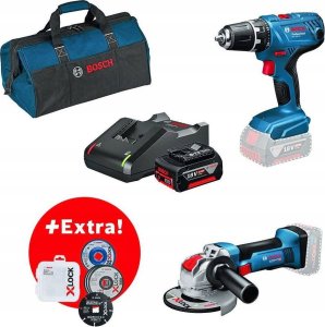 Zestaw elektronarzędzi Bosch ZESTAW BOSCH 18V GWS180-LI + GSR18V-50 + 1x2.0Ah + 1x5,0Ah + GAL18V-40 + XL-BOXX 3