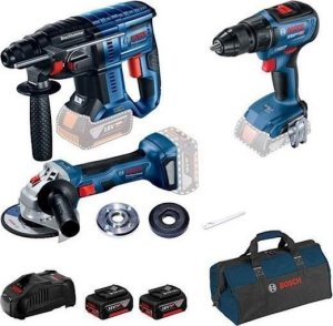 Bosch ZESTAW NARZÄDZI GBH180LI+GWS180LI+GSR18V-50 2*5.0AH 1