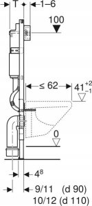 Stelaż Geberit Zestaw stelażowy Duofix Basic Delta25 Selnova Compact 4
