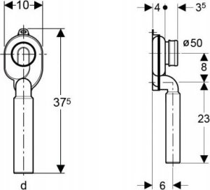 Syfon Geberit Syfon  pisuarowy pionowy [1/10/50] 2