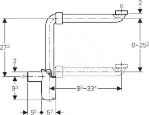 Syfon Geberit Syfon umywalkowy, model do niewielkich pomieszczeń, d40, biały [1/25/200] 2