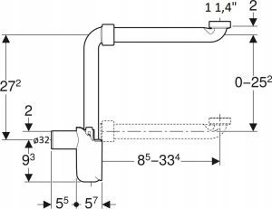 Syfon Geberit Syfon umywalkowy, model do niewielkich pomieszczeń, d32, biały [1/25/200] 5