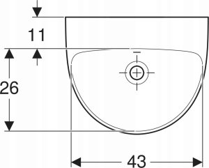 Umywalka Geberit Geberit Selnova Umywalka kompaktowa, B50cm, H18cm, T41cm, z przelewem, bez otworu na baterię [20] 3