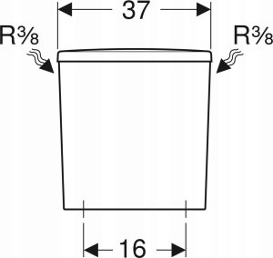 Geberit Geberit Selnova Square Spłuczka nasadzana, B36.5cm, H39.5cm, T16.5cm, spłukiwanie dwudzielne, przyłącze wody z boku, obracana, do WC Rimfree [12] 2