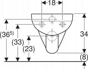 Miska WC Geberit Geberit Selnova Compact Wisząca miska WC, lejowa, B36cm, H34cm, T48cm, krótka, kształt geometryczny [16] 2