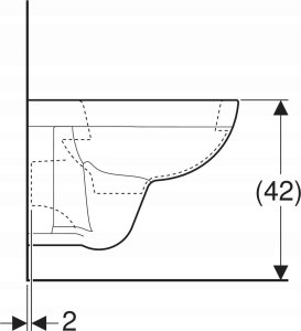 Miska WC Geberit Geberit Selnova Compact Wisząca miska WC, lejowa, B36cm, H34cm, T48cm, krótka, kształt geometryczny [16] 4