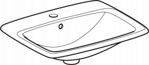 Umywalka Geberit Geberit Selnova Square Umywalka wpuszczana w blat, B55cm, H17cm, T45cm, z przelewem, z otworem na baterię [16] 2