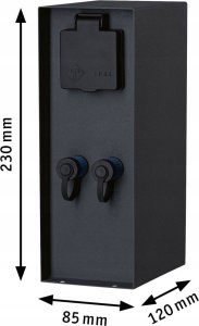 Kinkiet Paulmann Zewnętrzna kolumna zasilająca RIO 2GN. 24V Plug & Shine + 2GN. 230V IP44 stal szlachetna antracyt 6