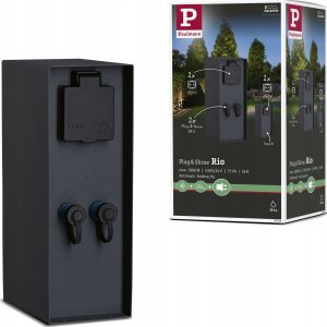 Kinkiet Paulmann Zewnętrzna kolumna zasilająca RIO 2GN. 24V Plug & Shine + 2GN. 230V IP44 stal szlachetna antracyt 7