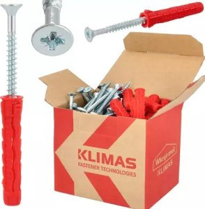Klimas Kołek rozporowy Klimas Wkręt-met SFXP-08040050 8x40 5x50 uniwersalny gips/tynk opakowanie 100szt 30
