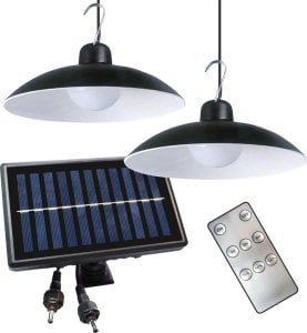 Lampa wisząca Eko-Light Milagro lampa wisząca solarna Saturn EKO9151 2x12W LED 150 lm 4000K IP45 podwójna czarna 1