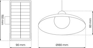 Lampa wisząca Eko-Light Milagro lampa wisząca solarna Saturn EKO*9151 2x12W LED 150 lm 4000K IP45 podwójna czarna 7