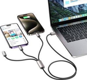 Kabel USB Tech-Protect USB-A - USB-C + microUSB + Lightning 1 m Szary (5906203691272) 6