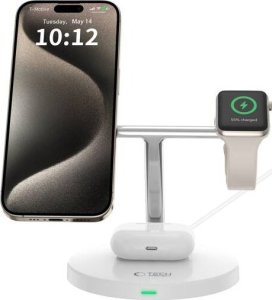 Ładowarka Tech-Protect TECH-PROTECT QI15W-A35 3IN1 MAGNETIC MAGSAFE WIRELESS CHARGER WHITE 3