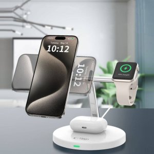 Ładowarka Tech-Protect TECH-PROTECT QI15W-A35 3IN1 MAGNETIC MAGSAFE WIRELESS CHARGER WHITE 7