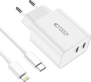 Ładowarka Tech-Protect TECH-PROTECT C35W 2-PORT NETWORK CHARGER PD35W + LIGHTNING CABLE WHITE 3