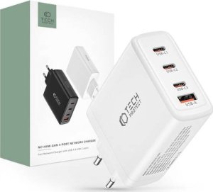 Ładowarka Tech-Protect TECH-PROTECT NC100W-GAN 4-PORT NETWORK CHARGER PD100W/QC3.0 WHITE 1