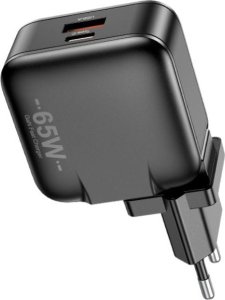 Ładowarka Awei AWEI ład. siec. PD55-EU 65W USB + USB-C czarna/black GaN 3