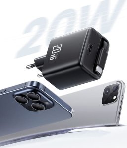 Ładowarka Usams USAMS Ład. siec. 1xUSB-C ze zwijanym kablem USB-C Retractable PD+QC 20W Gan Fast Charging biały/white YC Series CC233TC02 (US-CC233) 12