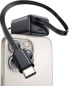 Ładowarka Usams USAMS Ład. siec. 1xUSB-C ze zwijanym kablem USB-C Retractable PD+QC 20W Gan Fast Charging biały/white YC Series CC233TC02 (US-CC233) 20