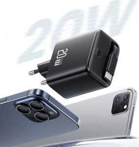 Ładowarka Usams USAMS Ład. siec. 1xUSB-C ze zwijanym kablem USB-C Retractable PD+QC 20W Gan Fast Charging biały/white YC Series CC233TC02 (US-CC233) 21