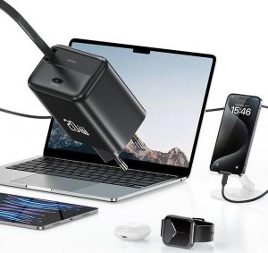 Ładowarka Usams USAMS Ład. siec. 1xUSB-C ze zwijanym kablem USB-C Retractable PD+QC 20W Gan Fast Charging biały/white YC Series CC233TC02 (US-CC233) 5