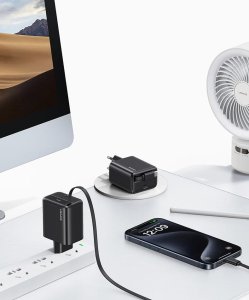 Ładowarka Usams USAMS Ład. siec. 1xUSB-C ze zwijanym kablem USB-C Retractable PD+QC 20W Gan Fast Charging biały/white YC Series CC233TC02 (US-CC233) 10
