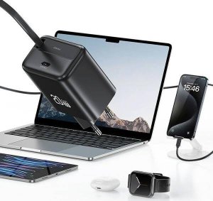 Ładowarka Usams USAMS Ład. siec. 1xUSB-C ze zwijanym kablem USB-C Retractable PD+QC 20W Gan Fast Charging czarny/black YC Series CC233TC01 (US-CC233) 22