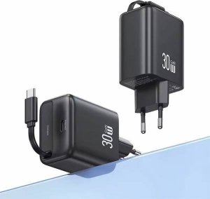 Ładowarka Usams USAMS Ład. siec. 1xUSB-C ze zwijanym kablem USB-C Retractable PD+QC 30W Gan Fast Charging biały/white YC Series CC241TC02 (US-CC241) 17