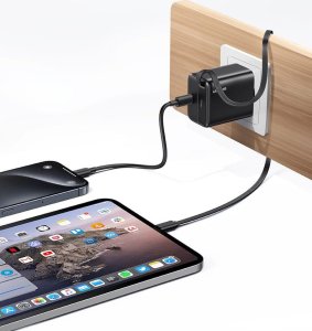 Ładowarka Usams USAMS Ład. siec. 1xUSB-C ze zwijanym kablem USB-C Retractable PD+QC 30W Gan Fast Charging biały/white YC Series CC241TC02 (US-CC241) 10