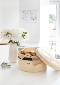 Chlebak Wesco Pojemnik na pieczywo okrągły piaskowy mat Classic Line 2