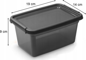 Basestore Pojemnik Z Pokrywą i Klipsami 14x19x9cm 1,5l Coal (2242) 2