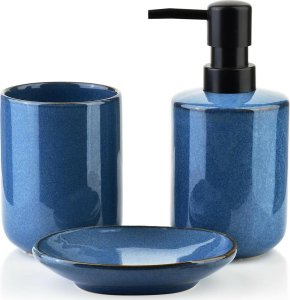 Bathlab Komplet Łazienkowy Niebieski 3-częściowy Poj.380ml 1