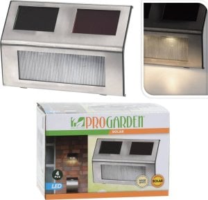 ProGarden Zestaw 4 ogrodowych lamp solarnych LED, stal nierdzewna Lumarko 1