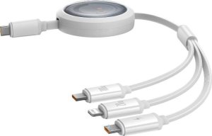 Kabel USB Baseus USB-C - USB-C + microUSB + Lightning 1.1 m Biały (BSU4919) 2