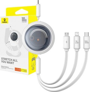 Kabel USB Baseus USB-C - USB-C + microUSB + Lightning 1.1 m Biały (BSU4919) 9