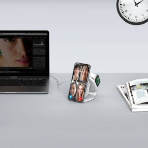 Ładowarka Tech-Protect Ładowarka bezprzewodowa Tech-Protect QI15W-A32 3in1 Magnetic Magsafe Wireless Charger Grey + kabel USB-C / USB-C 120cm 7