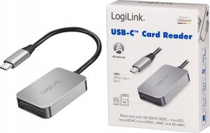 Czytnik LogiLink LogiLink USB 3.0 Dual-Kartenleser USB-C/SD/microSD alu 9