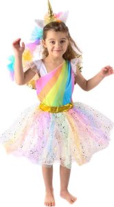 STRÓJ KOSTIUM JEDNOROŻEC UNICORN PONY SKRZYDŁA RÓG L 3