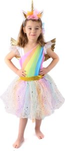 STRÓJ KOSTIUM JEDNOROŻEC UNICORN PONY SKRZYDŁA RÓG L 5